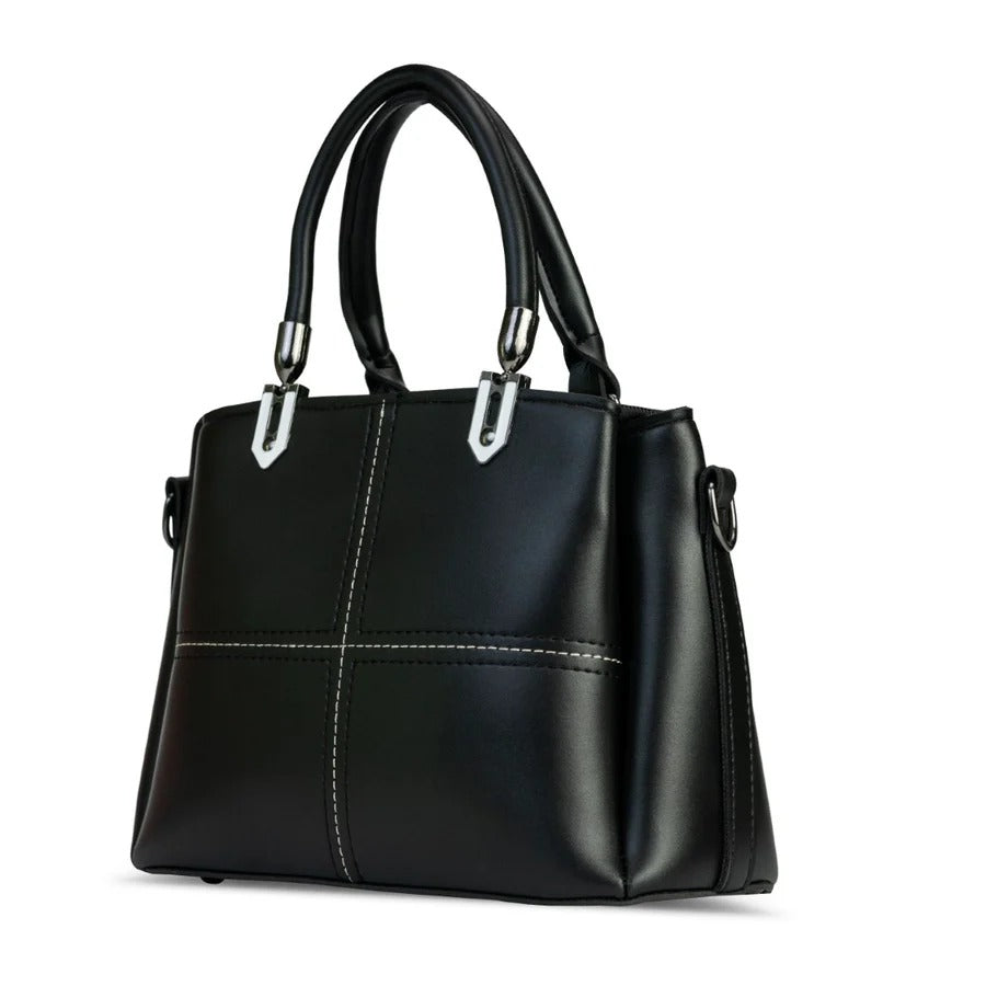 Exclusu Black Triple Pocket Hand Bag